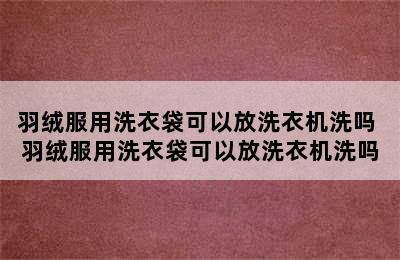 羽绒服用洗衣袋可以放洗衣机洗吗 羽绒服用洗衣袋可以放洗衣机洗吗